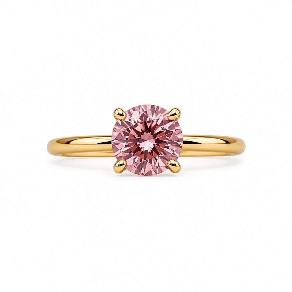 The "Blush Orchid" Pink Solitaire Ring - Sz 8.5